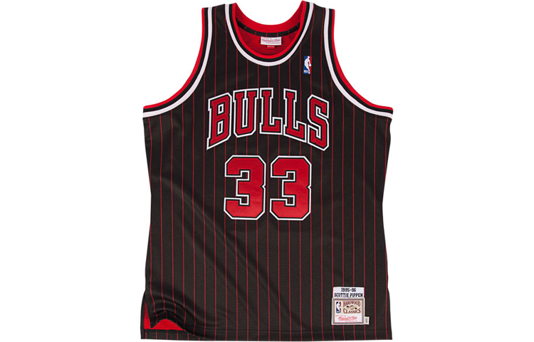 Mitchell Ness Mitchell & Ness Chicago Bulls Scottie Pippen #33 95-96 NBA Jersey Black Retro Mesh 7226-300-95SPIPP 圖 2