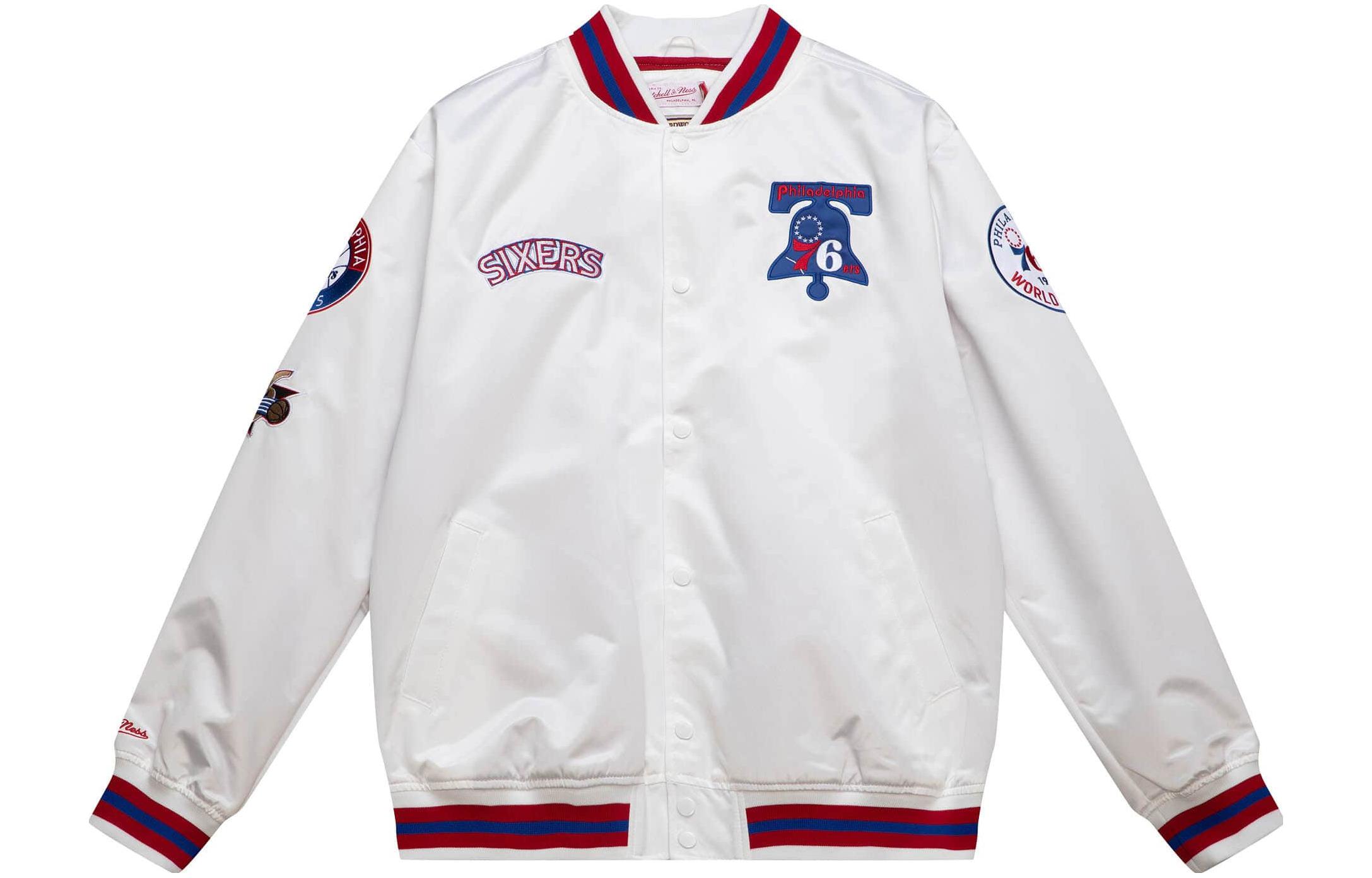 Mitchell Ness Mitchell & Ness Colorblock Embroidered Zip Jacket - Burgundy OJZP5008-PPHYYPPPCARD