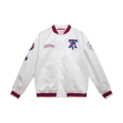 Mitchell Ness Mitchell & Ness Colorblock Embroidered Zip Jacket - Burgundy OJZP5008-PPHYYPPPCARD