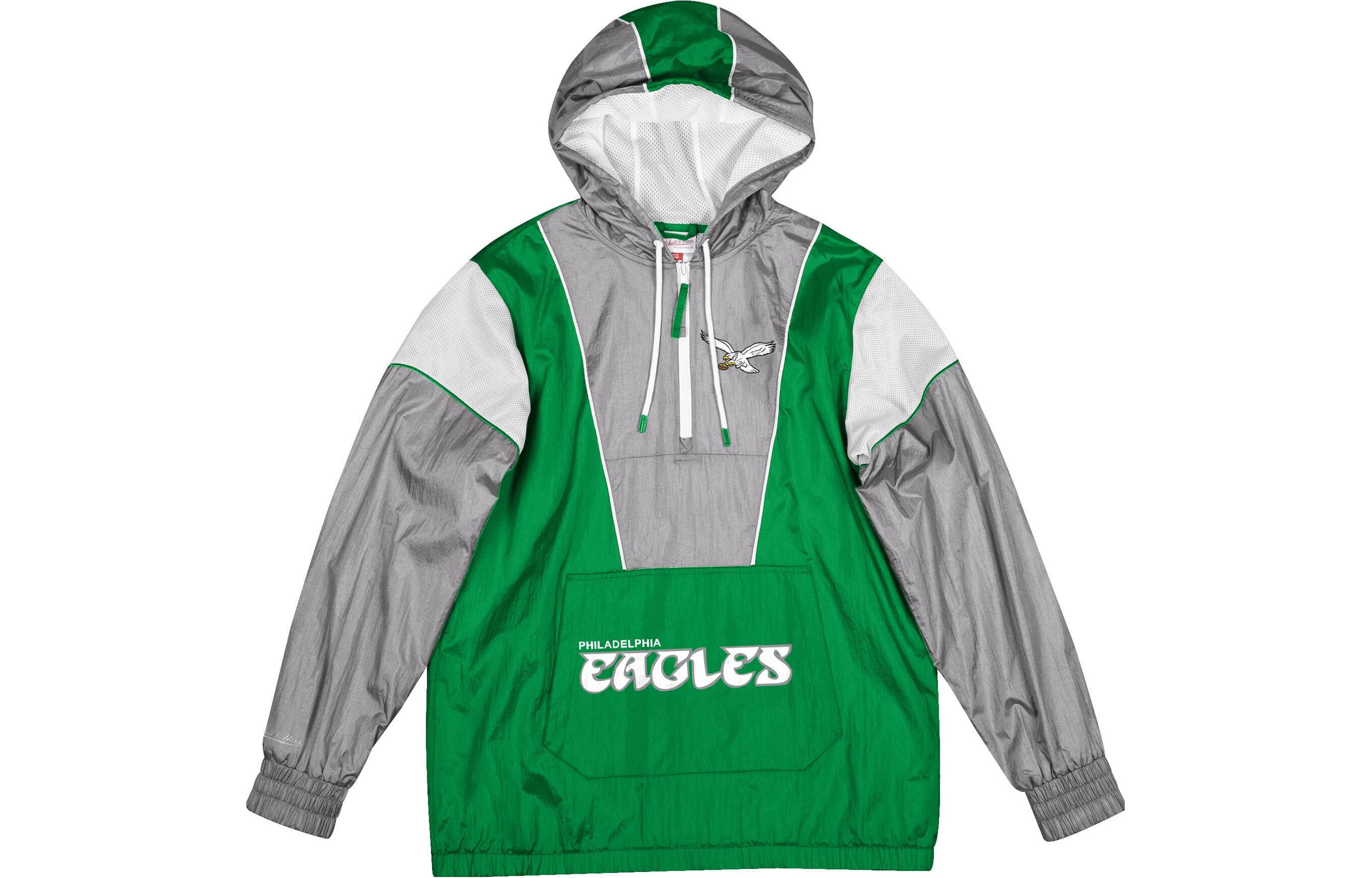 Mitchell Ness Mitchell & Ness Colorblock Hoodie with Drawstring Pocket Purple/Grey FPHD6293-WVUYYPPPNYGY