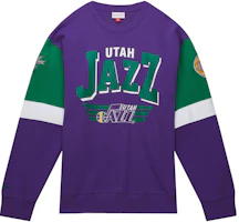 Mitchell Ness Mitchell & Ness Colorblock Letter Crewneck Sweatshirt Purple () FCPO5512-UJAYYPPPPURP Mitchell Ness Mitchell & Ness Colorblock Letter Crewneck Sweatshirt Purple () FCPO5512-UJAYYPPPPURP
