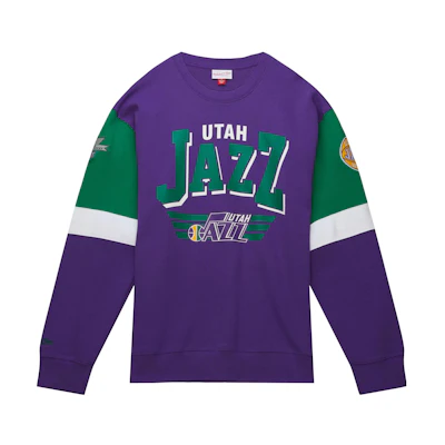 Mitchell Ness Mitchell & Ness Colorblock Letter Hoodie Purple - Long Sleeve Casual Wear FPHD6293-LSUYYPPPPRGY