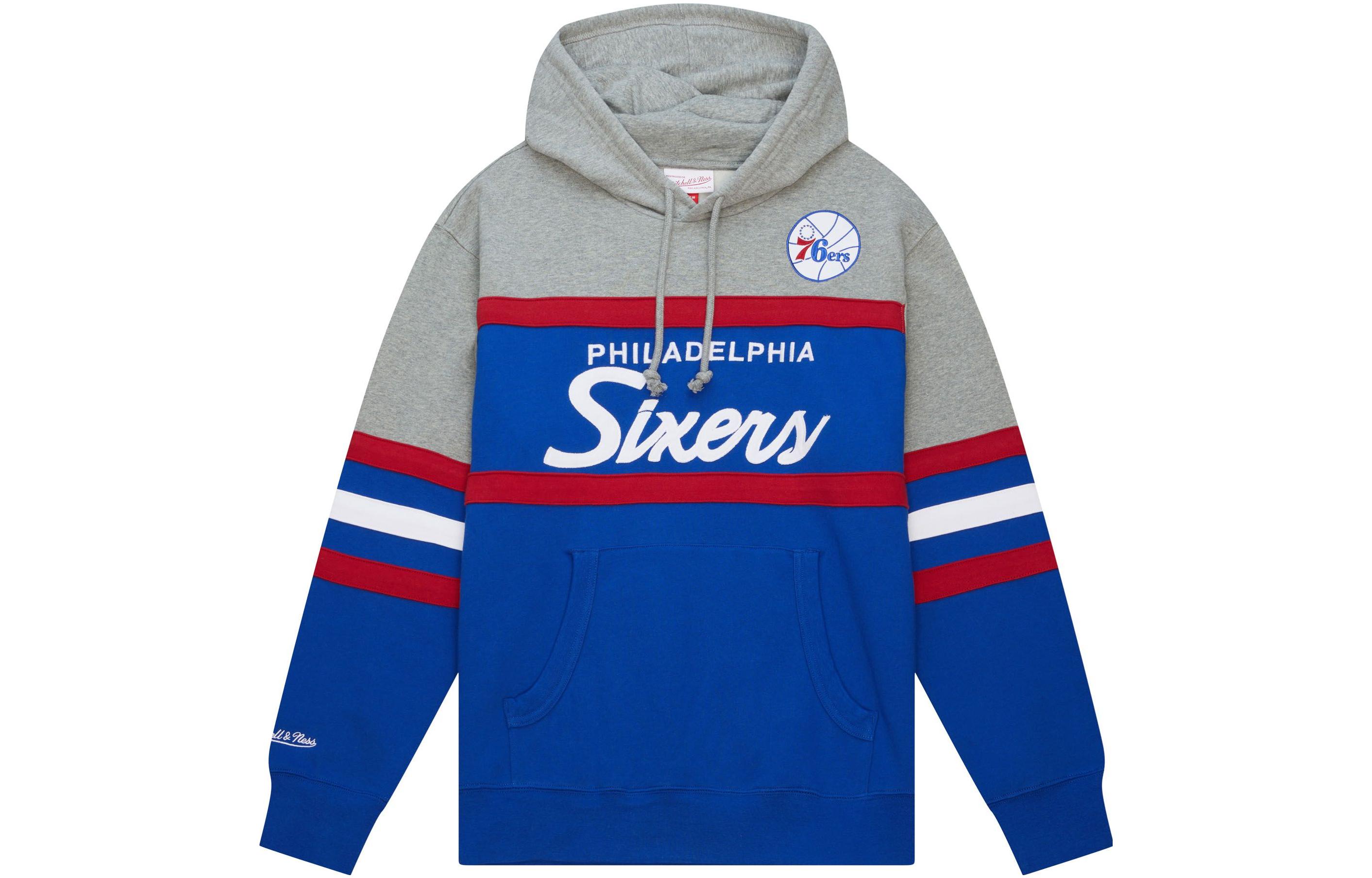 Mitchell Ness Mitchell & Ness Colorblock Letter Print Pullover Hoodie Blue () FPHD6293-LARYYPPRYGY