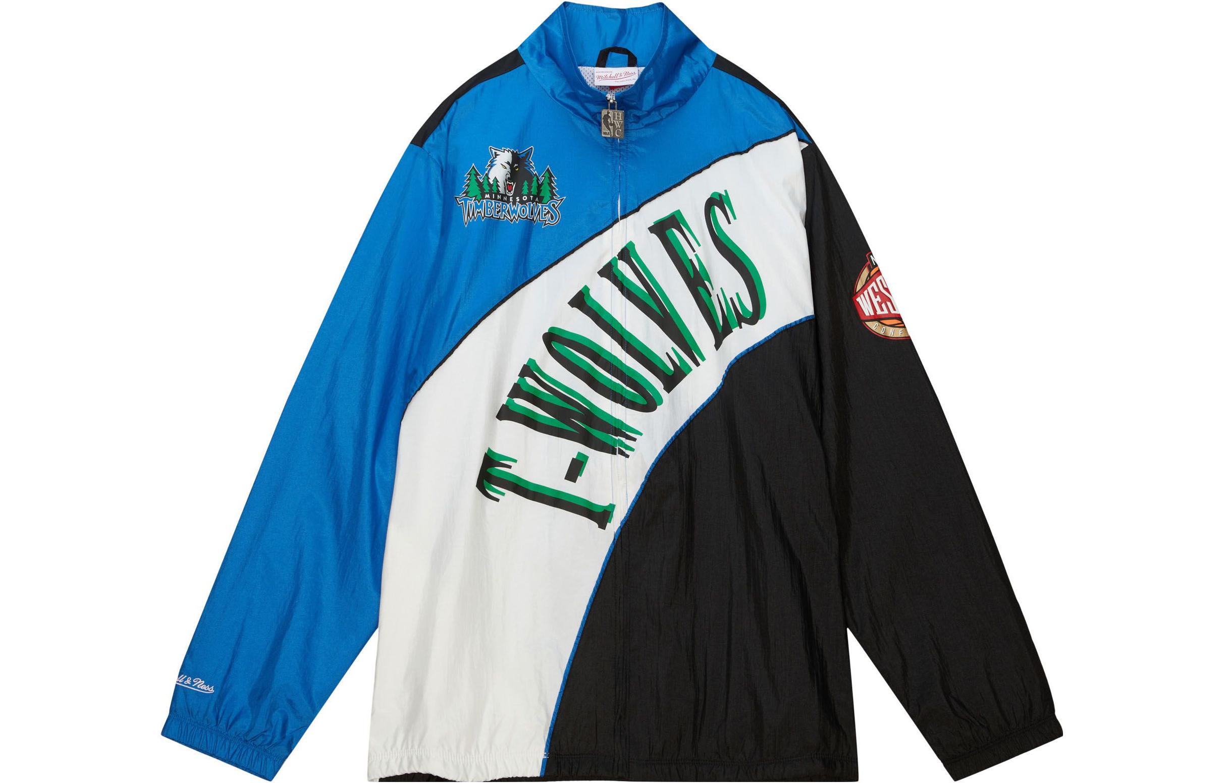 Mitchell Ness Mitchell & Ness Colorblock Letter Print Zip-Up Hoodie Jacket Red OJZP5520-ACAYYPPPBKRD