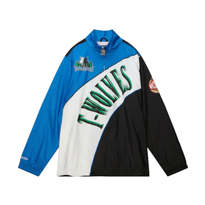 Mitchell Ness Mitchell & Ness Colorblock Letter Print Zip-Up Hoodie Jacket Red OJZP5520-ACAYYPPPBKRD
