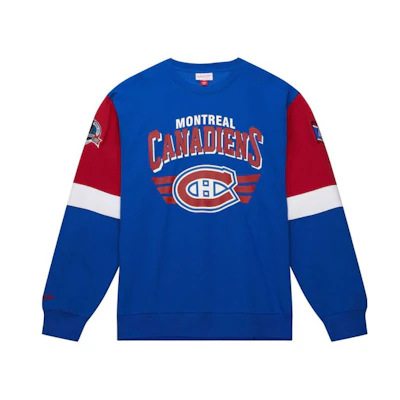 Mitchell Ness Mitchell & Ness Colorblock Letter Print Crewneck Sweatshirt Maroon () FCPO5512-PPHYYPPPCARD