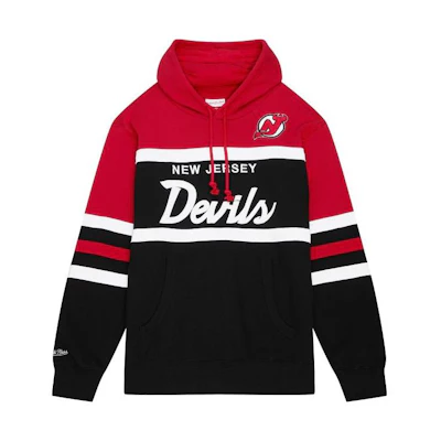 Mitchell Ness Mitchell & Ness Colorblock Letter Print Loose Fit Sweatshirt Men’s Red FCPO5512-MHEYYPPPSCAR