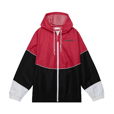 Mitchell Ness Mitchell & Ness Colorblock Letter Print Zip-Up Jacket Blue/Black OJZP5517-SASYYPPPMTWH