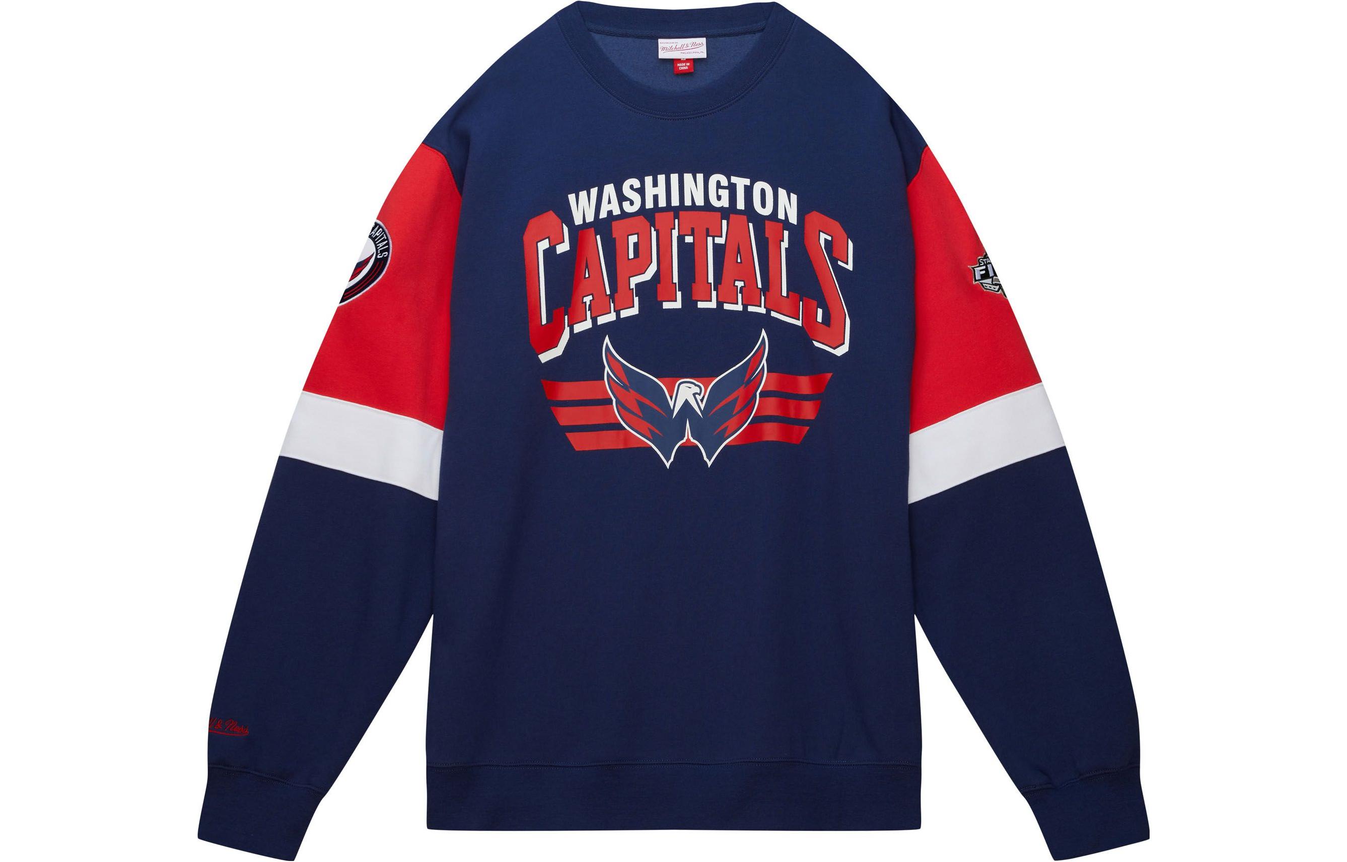 Mitchell Ness Mitchell & Ness Colorblock Logo Crewneck Sweatshirt Navy Blue - FCPO5512-NYGYYPPPROYA