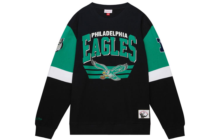 Mitchell Ness Mitchell & Ness Colorblock Logo Crewneck Sweatshirt Black/Yellow () FCPO5512-PSTYYPPPBLCK