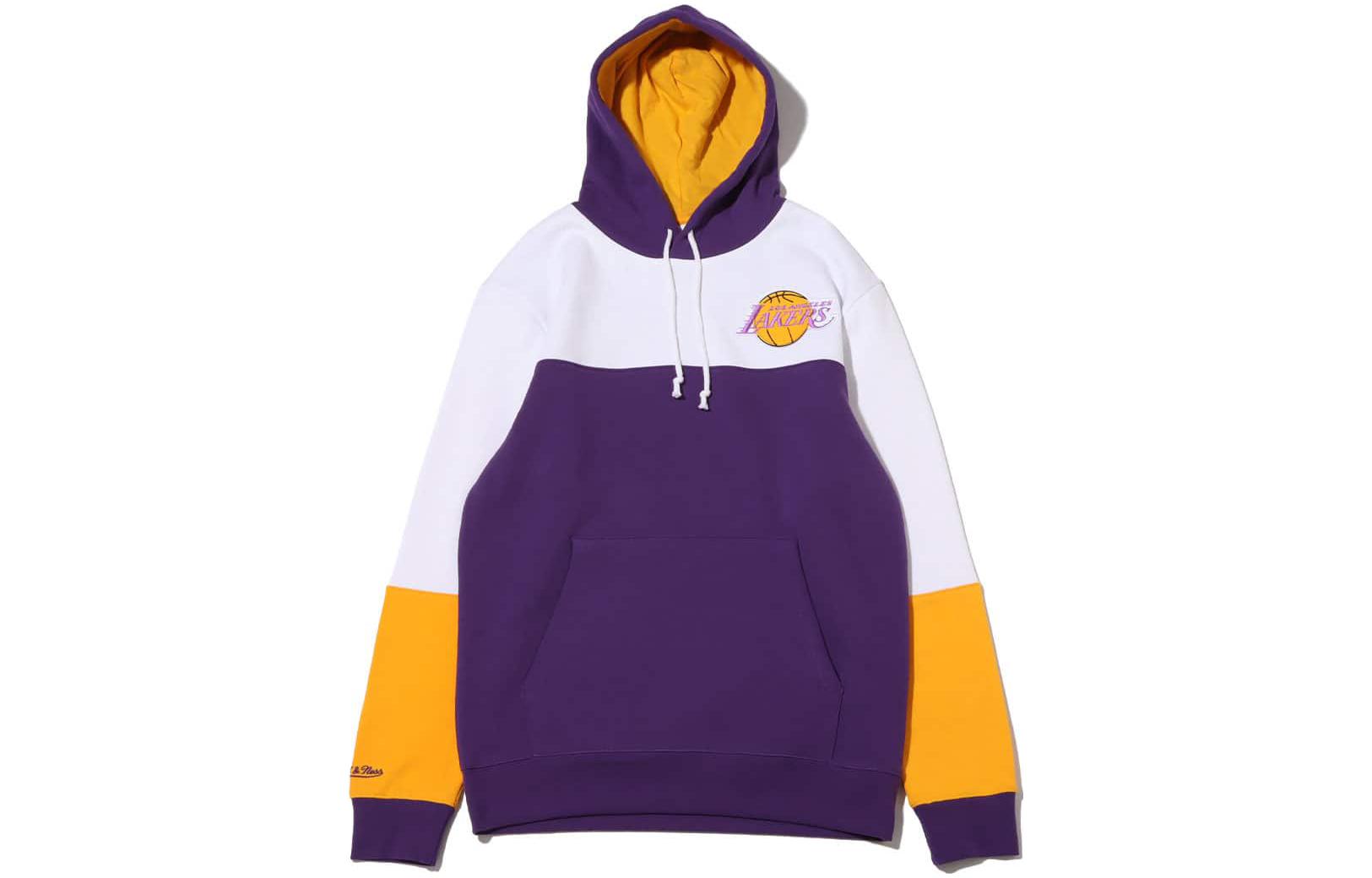 Mitchell Ness Mitchell & Ness Colorblock Logo Print Crewneck Sweatshirt Purple () FCPO5512-TRAYYPPPPURP