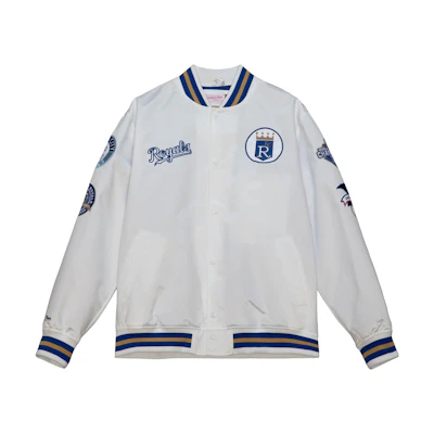 Mitchell Ness Mitchell & Ness Colorblock Long-Sleeve Jacket with Side Letter Print OJBF4854-NYGYYPPPBKWH