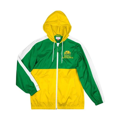 Mitchell Ness Mitchell & Ness Colorblock Zip-Up Hoodie Jacket Yellow OJZP5520-BBNYYPPPBKGD