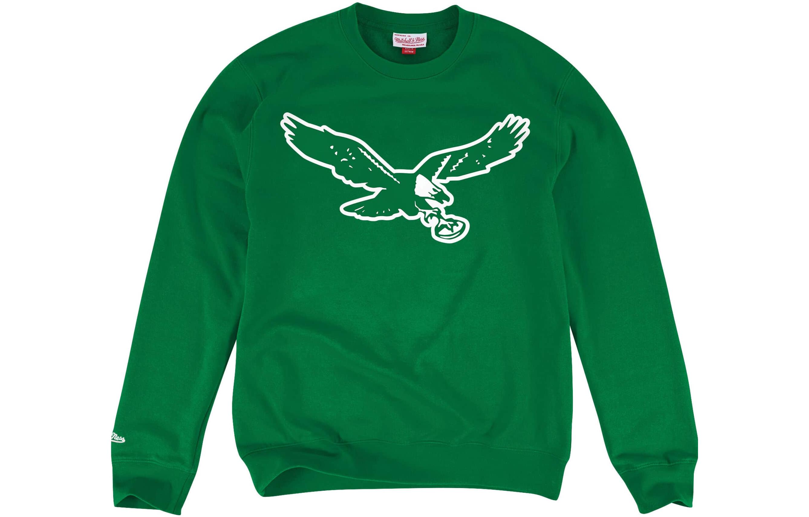 Mitchell Ness Mitchell & Ness Crewneck Sweatshirt Green with Colorblock Letter Print FCPO5512-MIAYYPPPBUGN