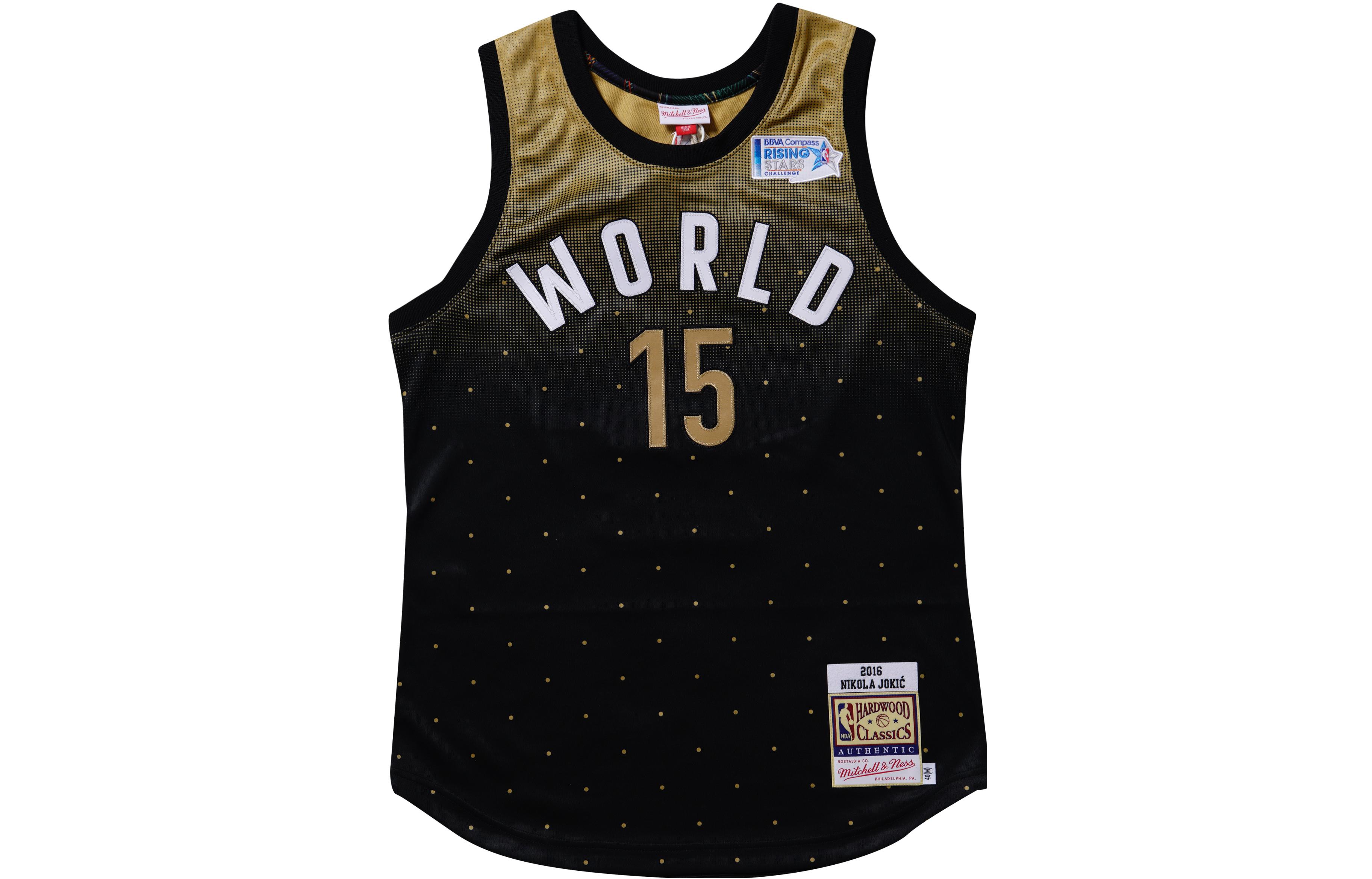 Mitchell Ness Mitchell & Ness Denver Nuggets Nikola Jokic #15 Retro Jersey Black/Gold Unisex. AJY44958-ASG16NJOBKGD