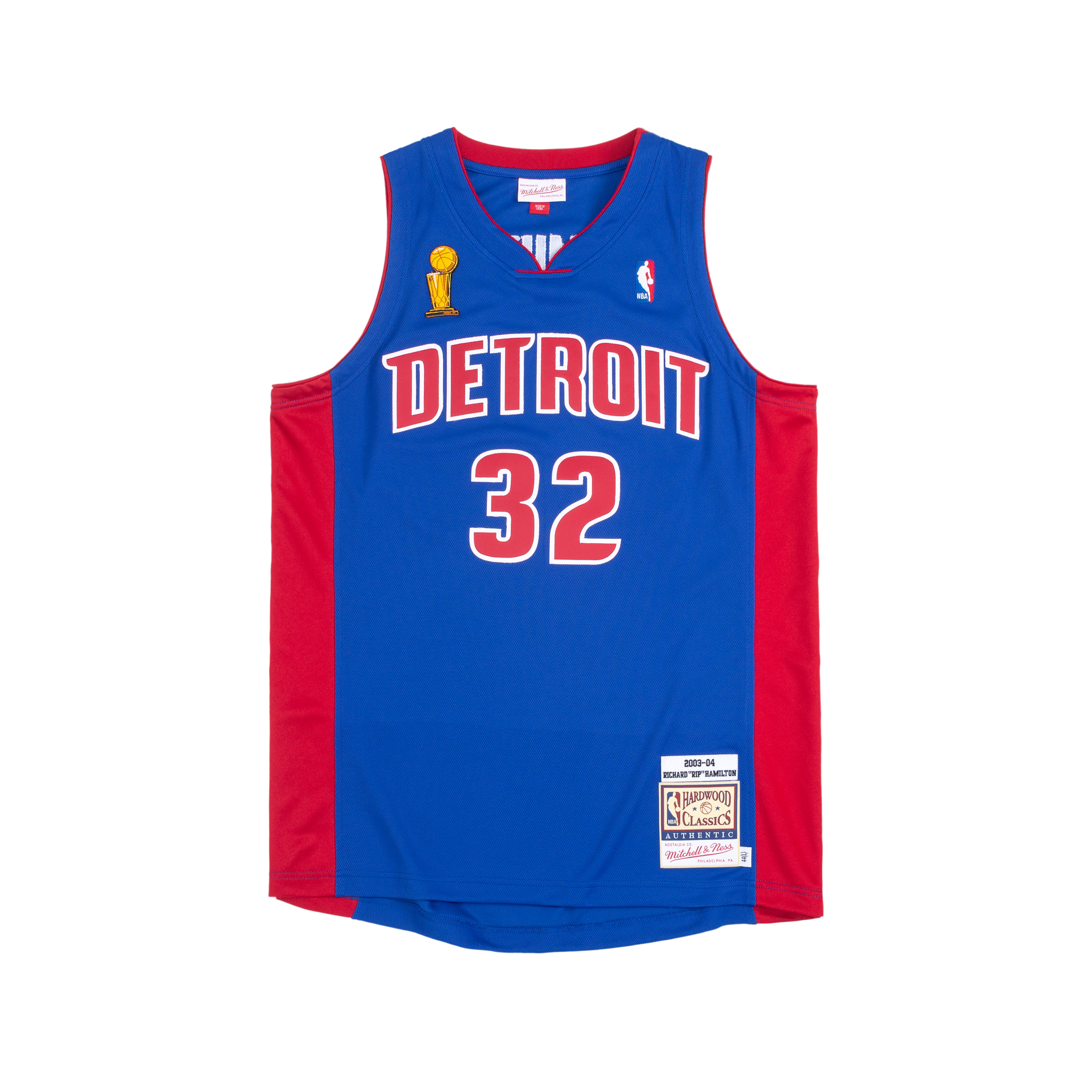 Mitchell Ness Mitchell & Ness Detroit Pistons Hamilton #32 Basketball Jersey 2003-04 Season Unisex AJY46500-DPI03RHMROYA