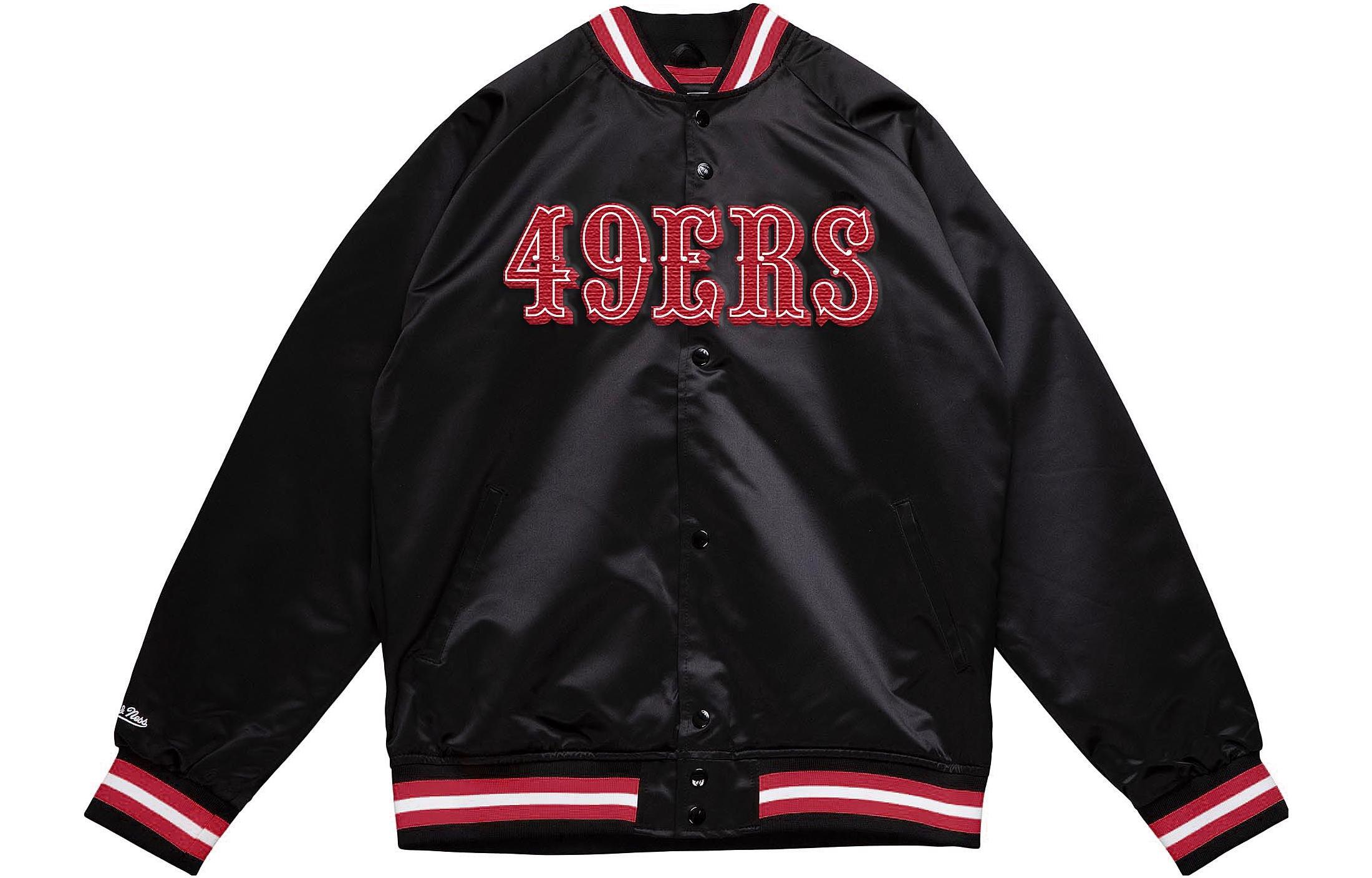 Mitchell Ness Mitchell & Ness Embroidered Colorblock Striped Jacket - White OJBF4986-PPHYYPPPWHIT