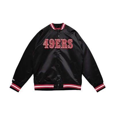 Mitchell Ness Mitchell & Ness Embroidered Colorblock Striped Jacket - White OJBF4986-PPHYYPPPWHIT