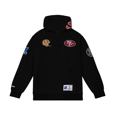 Mitchell Ness Mitchell & Ness Embroidered Hoodie Bulls #33 Unisex Black Pullover MA211M008CBLACK