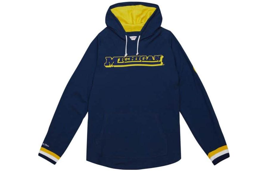 Mitchell Ness Mitchell & Ness Embroidered Logo Blue Hoodie for Men THOD4999-UMIYYPPPNAVY