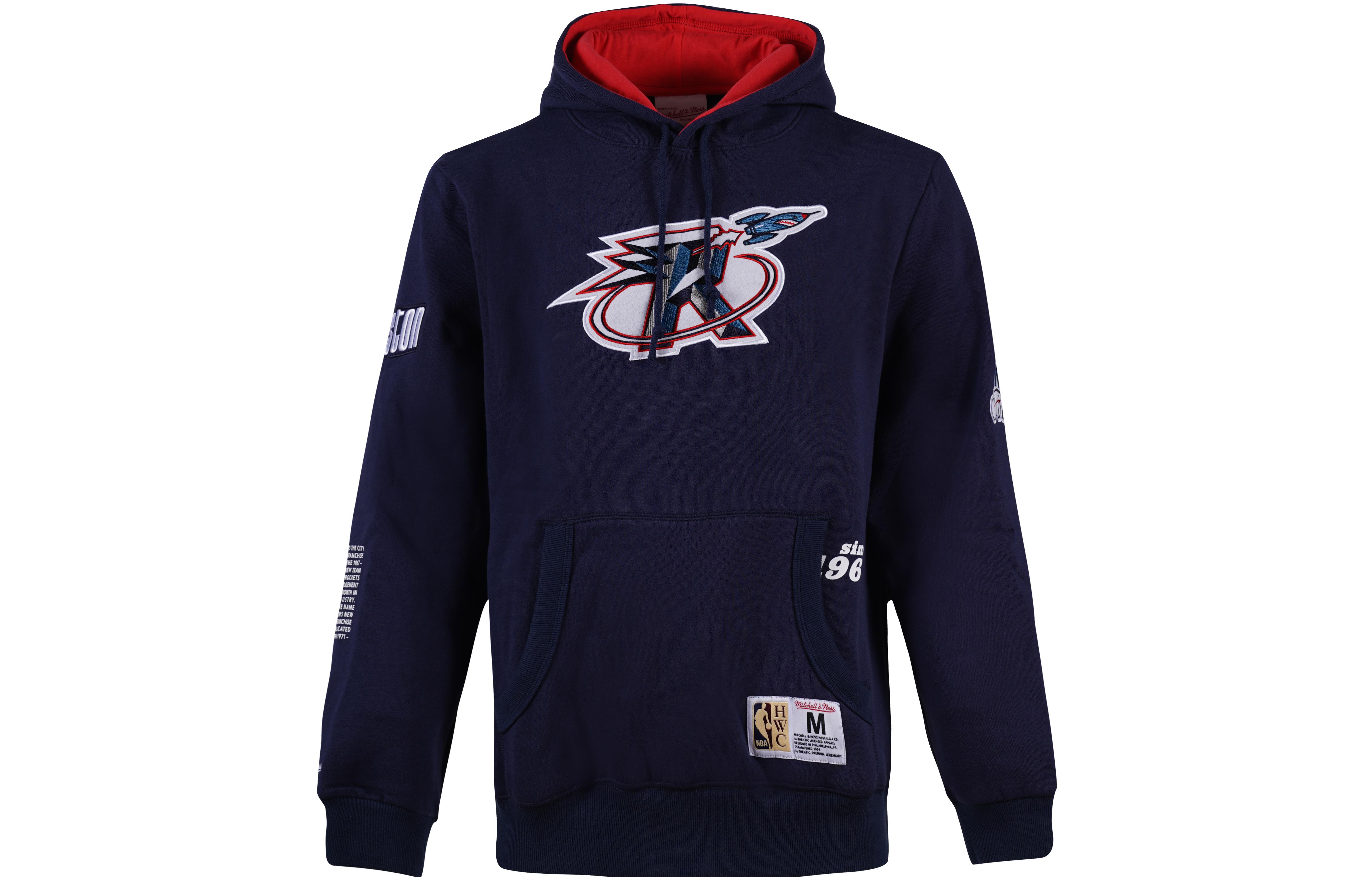 Mitchell Ness Mitchell & Ness Embroidered Logo Relaxed Fit Black Hooded Button-Up Jacket Unisex MNRQAWTOHC034-BLK