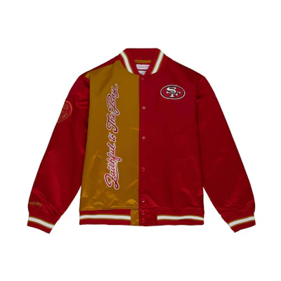 Mitchell Ness Mitchell & Ness Full Logo Print Pattern Button-Up Jacket Unisex White MNHYAWTOJT018-OFW