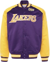 Mitchell Ness Mitchell & Ness FW21 NBA Lakers Satin Colorblock Retro Jacket Purple Yellow. STJKAJ19010-LALPURP Mitchell Ness Mitchell & Ness FW21 NBA Lakers Satin Colorblock Retro Jacket Purple Yellow. STJKAJ19010-LALPURP