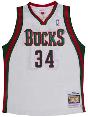 Mitchell Ness Mitchell & Ness Giannis Antetokounmpo Bucks 13-14 Retro Jersey White Unisex. AJY45681-MBU13GANWHIT Buy Mitchell Ness Mitchell & Ness Giannis Antetokounmpo Bucks 13-14 Retro Jersey White Unisex. AJY45681-MBU13GANWHIT