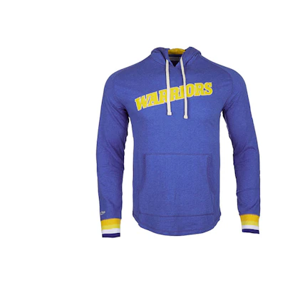 Mitchell Ness Mitchell & Ness Golden State Warriors Retro Patchwork Pullover Hoodie Blue Men FCNKDA18014-GSWROYA