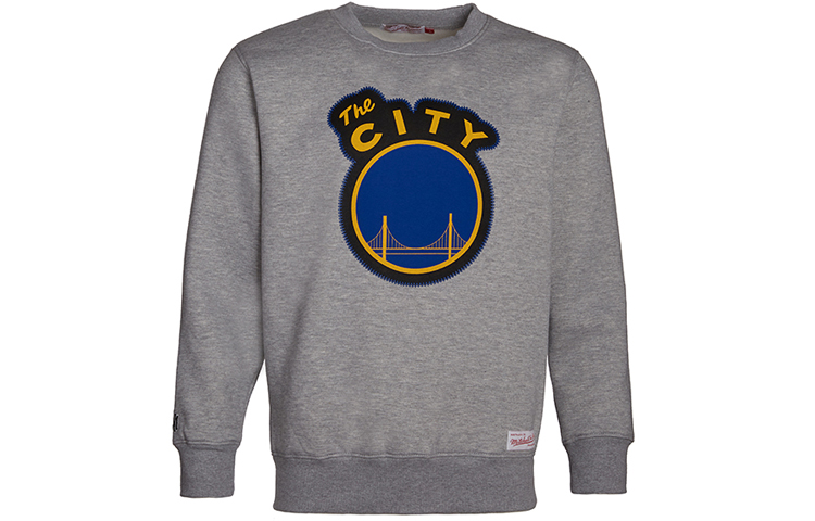 Mitchell Ness Mitchell & Ness Golden State Warriors Gray Letter Print Hoodie Unisex MN13L13-GSW