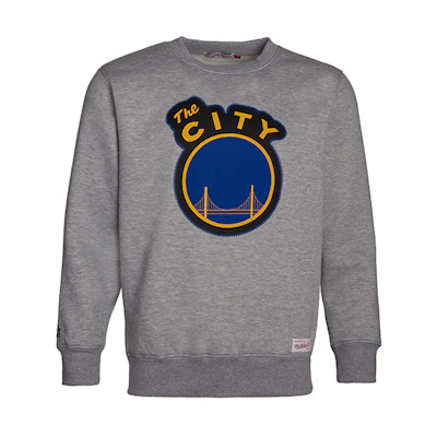 Mitchell Ness Mitchell & Ness Golden State Warriors Gray Letter Print Hoodie Unisex MN13L13-GSW
