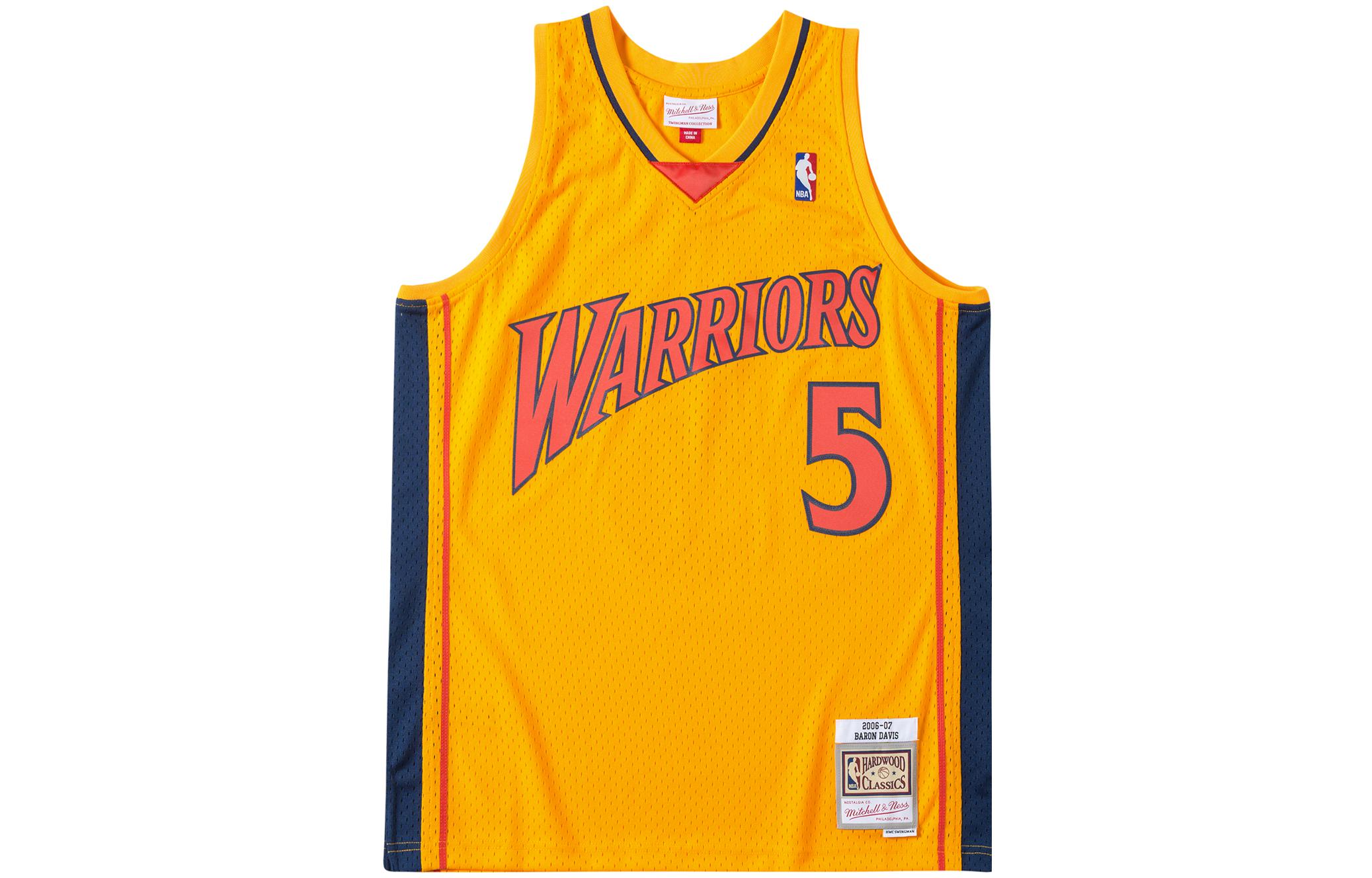 Order Mitchell & Ness 金州勇士隊 Baron Davis #5 06-07 復古球衣 黃色 SMJYGS20135-GSWYELL06BDV