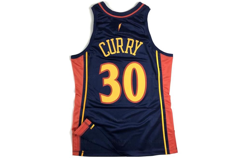 Mitchell Ness Mitchell & Ness Golden State Warriors Curry #30 Retro Basketball Jersey Navy. AJY4GS18084-GSWNAVY09SCU 圖 3
