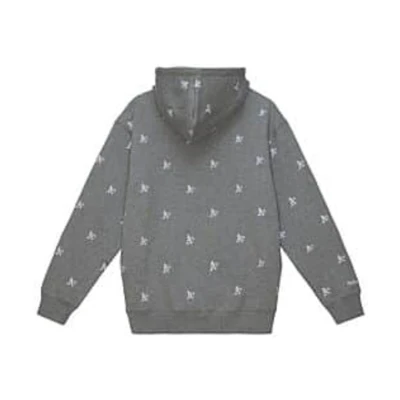 Mitchell Ness Mitchell & Ness Gray Hoodie with Striped Letter Print FPHD6293-VGKYYPPPGYBK