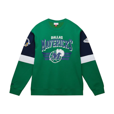 Mitchell Ness Mitchell & Ness Green Fitted Letter Crewneck Long Sleeve Sweatshirt FCPO5512-GBPYYPPPBUGN