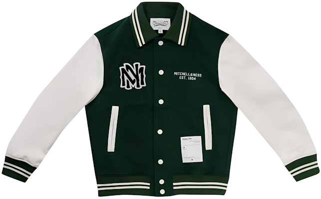 Mitchell Ness Mitchell & Ness Green Embroidered Logo Baseball Jacket Unisex Long Sleeve MNSYAWTOJT021-GRN Buy Mitchell Ness Mitchell & Ness Green Embroidered Logo Baseball Jacket Unisex Long Sleeve MNSYAWTOJT021-GRN