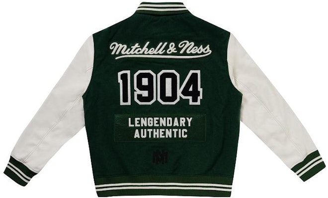 Mitchell Ness Mitchell & Ness Green Embroidered Logo Baseball Jacket Unisex Long Sleeve MNSYAWTOJT021-GRN Lookbook Mitchell Ness Mitchell & Ness Green Embroidered Logo Baseball Jacket Unisex Long Sleeve MNSYAWTOJT021-GRN