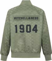 Mitchell Ness Mitchell & Ness Green Logo Print Button-Up Jacket Unisex MNHYAWTOJT018-GRN Mitchell Ness Mitchell & Ness Green Logo Print Button-Up Jacket Unisex MNHYAWTOJT018-GRN