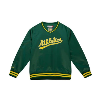 Mitchell Ness Mitchell & Ness Green Striped Hoodie with Letter Print for Men FPHD5513-PEAYYPPPKYGN