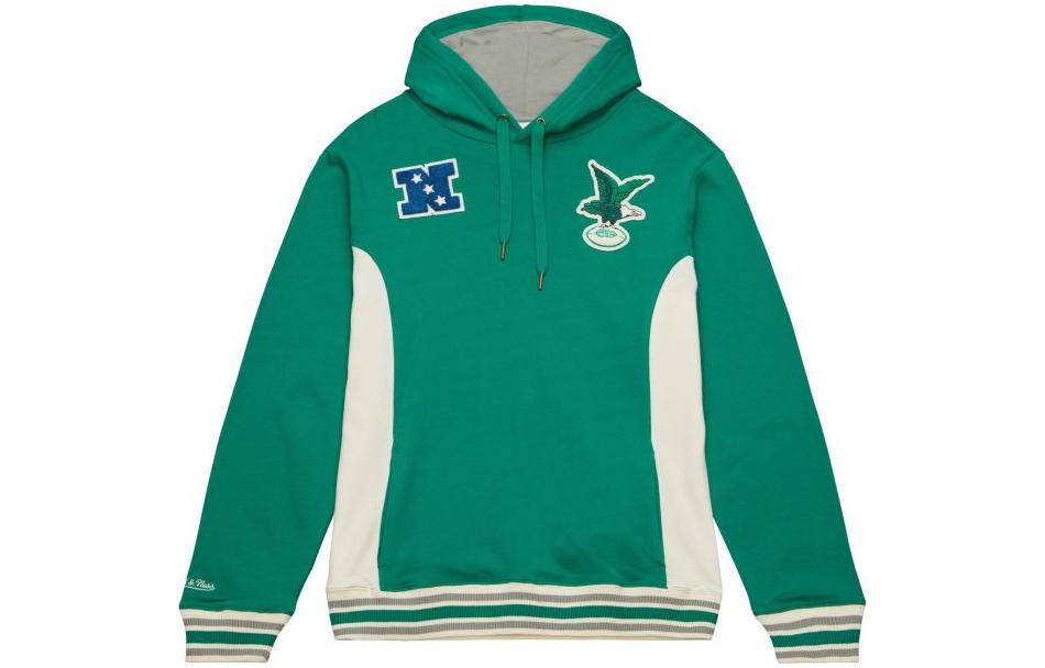 Mitchell Ness Mitchell & Ness Grey Colorblock Striped Logo Print Hoodie FPHD6293-PEAYYPPPBKGY