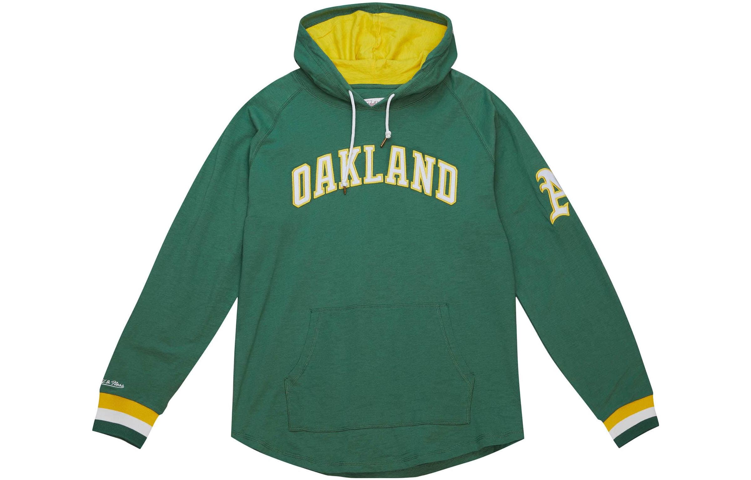 Mitchell Ness Mitchell & Ness Green Striped Letter Hoodie THOD4999-OATYYPPPDKGN