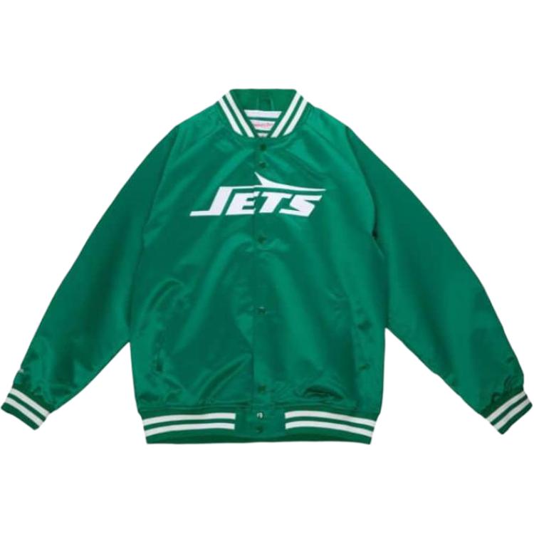 Mitchell Ness Mitchell & Ness Green Striped Letterman Baseball Jacket - Loose Fit STJKMG18-013NYJDKGN