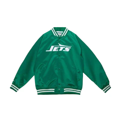 Mitchell Ness Mitchell & Ness Green Striped Letterman Baseball Jacket - Loose Fit STJKMG18-013NYJDKGN