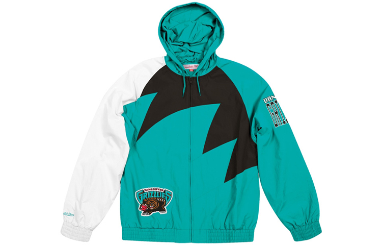 Mitchell Ness Mitchell & Ness Half-Zip Colorblock Letter Sweatshirt Jacket Gray FQZPDF18023-BCEGYHT