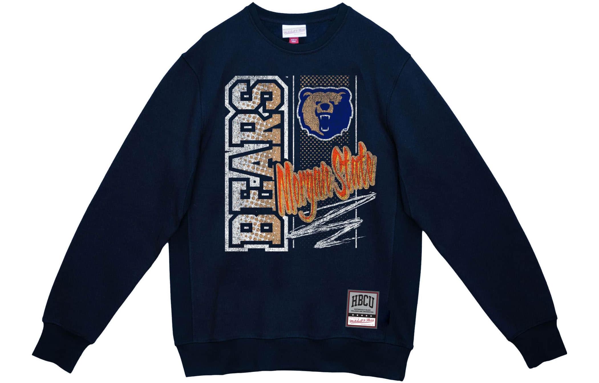 Mitchell Ness Mitchell & Ness Halftime Script Crew Texas Southern Univ Sweatshirt Black Mens GFLCMO22238-TSUBLCK