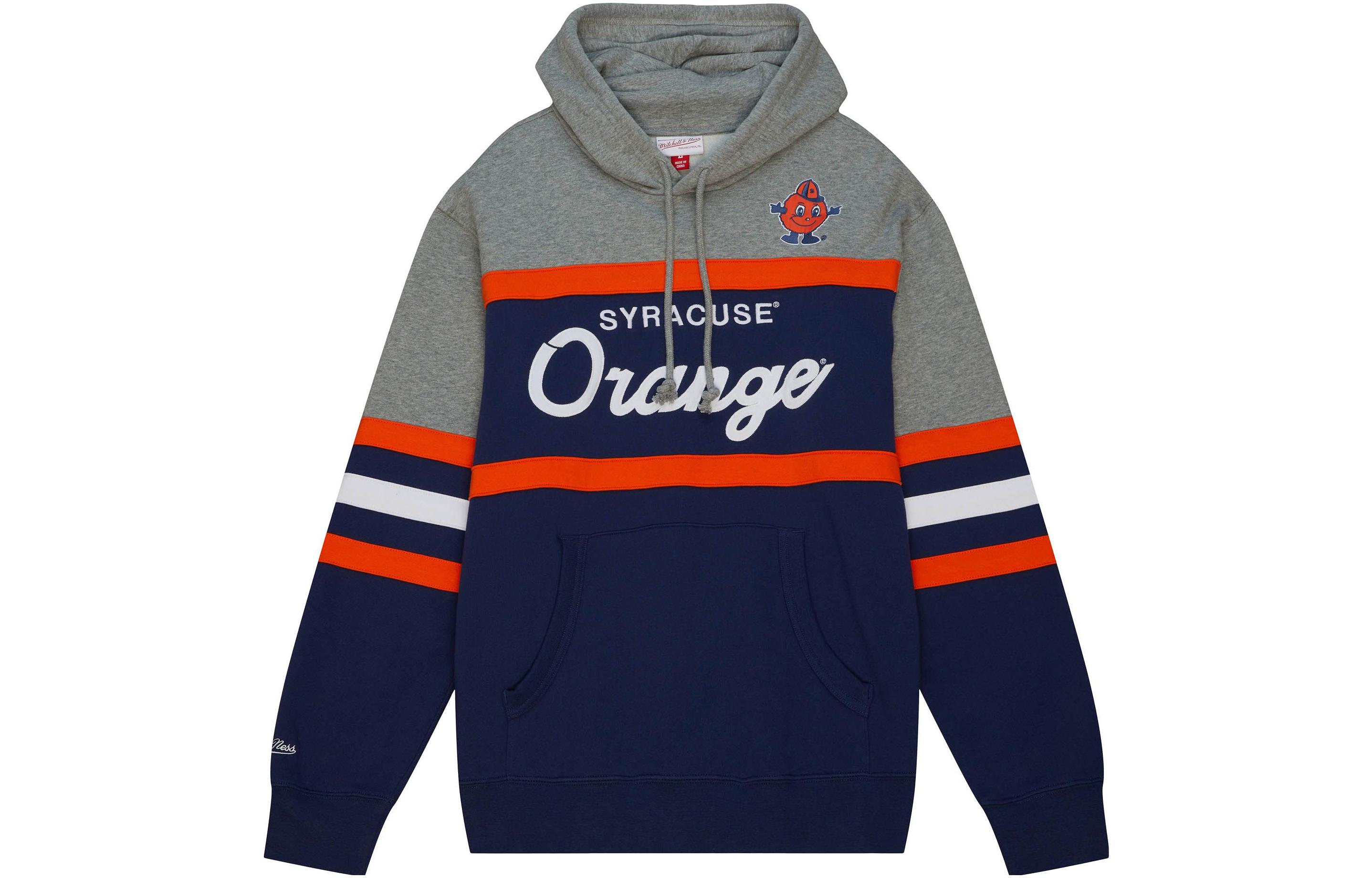 Mitchell Ness Mitchell & Ness Heavy Satin Button-Up Printed Jacket Blue Long Sleeve OJBF5516-PENYYPPPNAVY