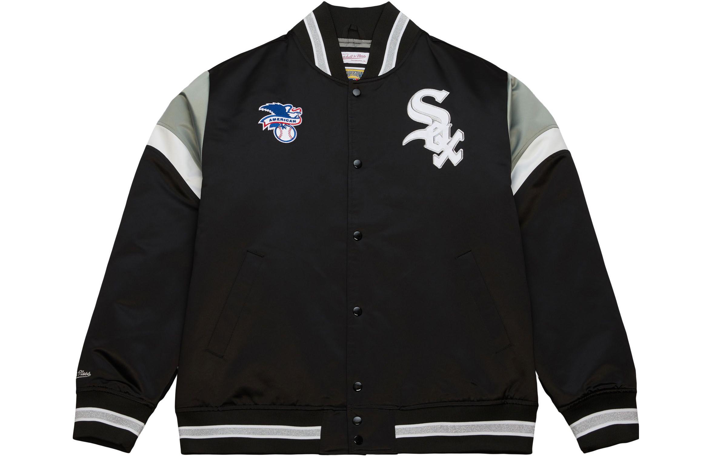 Mitchell Ness Mitchell & Ness Heavyweight Satin Houston Oilers Snap Jacket Blue Casual OJBF5516-HOIYYPPPLTBL