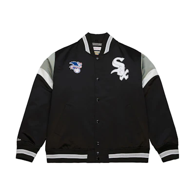 Mitchell Ness Mitchell & Ness Heavyweight Satin Houston Oilers Snap Jacket Blue Casual OJBF5516-HOIYYPPPLTBL