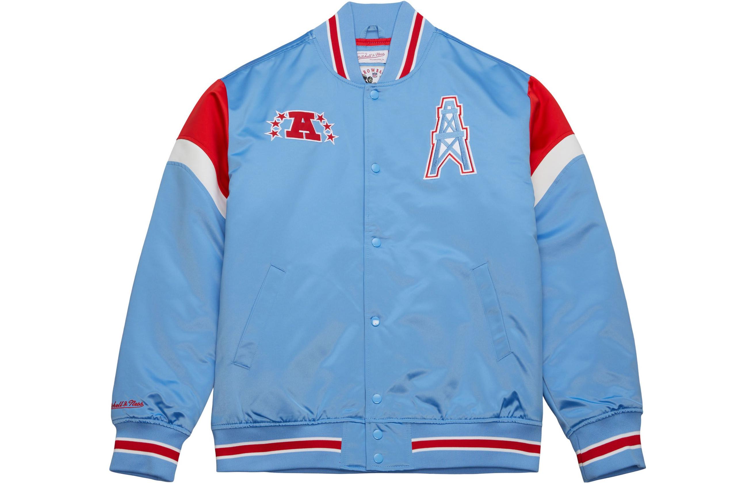 Mitchell Ness Mitchell & Ness Heavyweight Satin Jacket AtlAnta Falcons Striped Print Jacket OJBF5516-AFAYYPPPSCAR