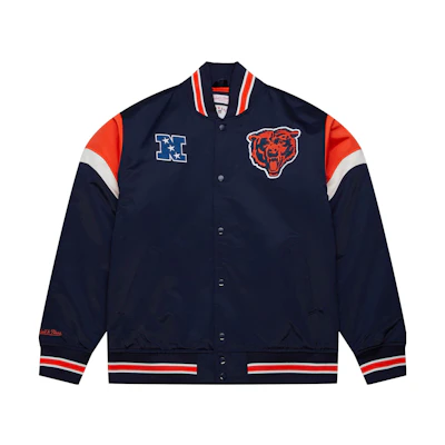 Mitchell Ness Mitchell & Ness Heavyweight Satin Jacket Chicago Bulls Letter Print Red Jacket OJBF5516-CBUYYPPPSCAR